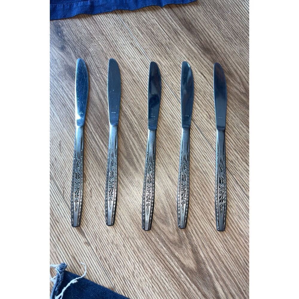 Oneida Floral Stainless Steel Dinner Knives Set of 5